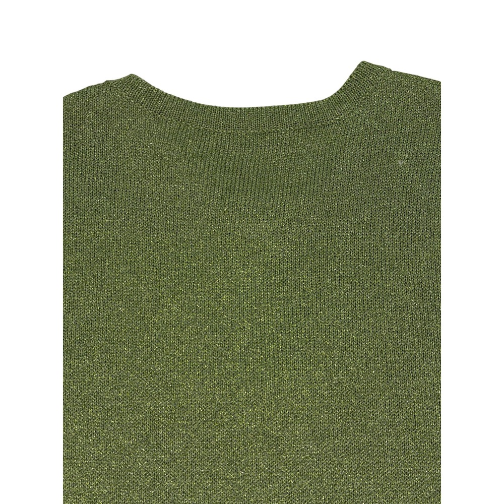 Steven Stolman‎ Green Metallic Lurex Cardigan Gold Button Medium USA Vintage - Picture 6 of 9